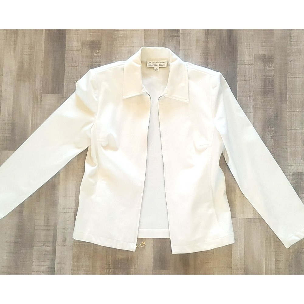 St John Sport‎ Essentials by Marie Gray White Jacket Size P made in USA tag VTG
